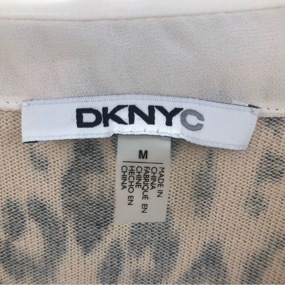 NWT DKNYC animal print collard sweater - Picture 4 of 5